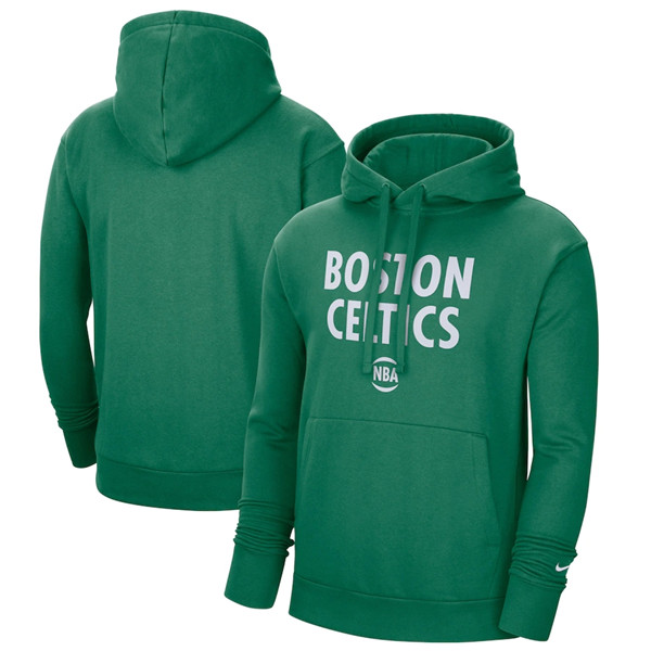 Men's Boston Celtics 2021 Green City Edition Essential Logo Fleece Pullover Hoodie